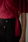 Side Tie Top in Red